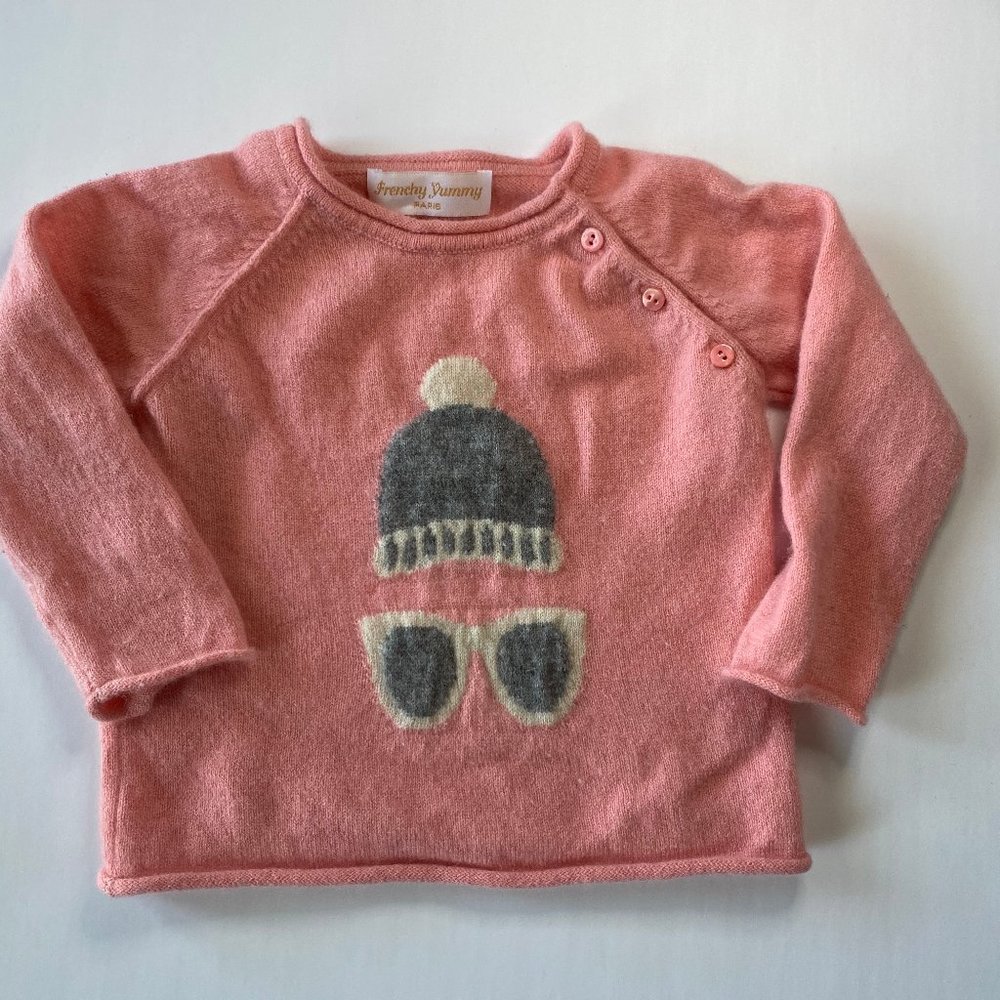 FRENCHY YUMMY PARIS cashmere Pink Sweater 12 mo